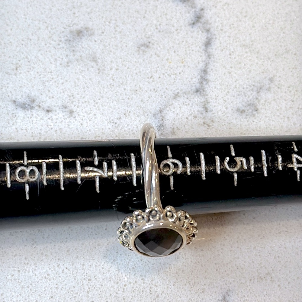 Retired Pandora Elegant Blue Floral 925 SS Ring Sz 7 - Picture 6 of 6